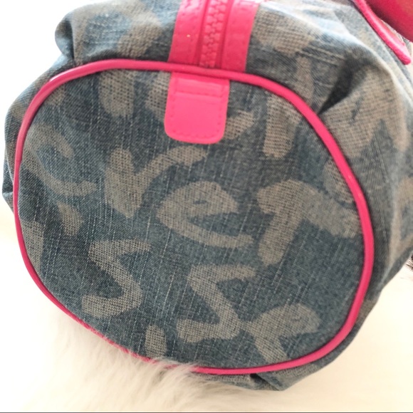 RARE Victoria’s Secret Canvas Denim Duffle Bag - Picture 4 of 8